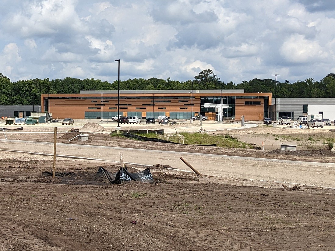 The U.S. Department of Veterans Affairs outpatient clinic and domiciliary under construction at Max Leggett Parkway and Owens Road.
