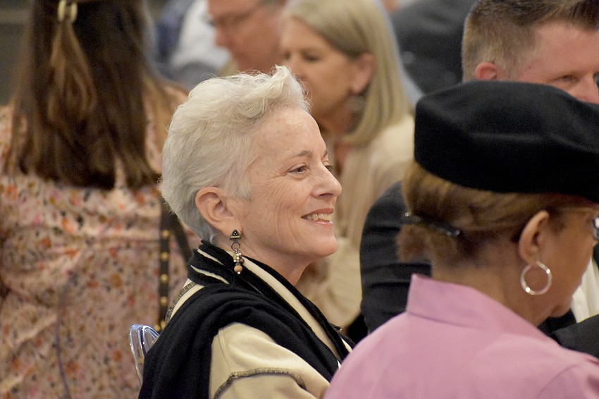 Jan Chester of Planned Parenthood watches the ceremony.