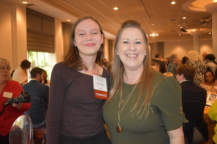 Youth honoree Hayley Peace, a senior at Pine View School and volunteer for NeuroChallenge Foundation, with her mother Traci Willingham, marketing and communications manager at the foundation.