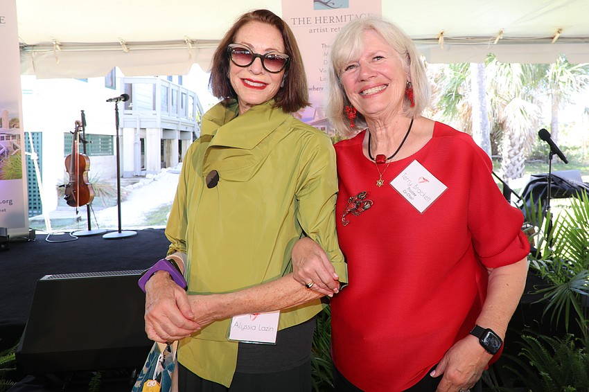 Alyssia Lazin enjoys some laughs with Trustee and Co-Chair Terry Brackett.
