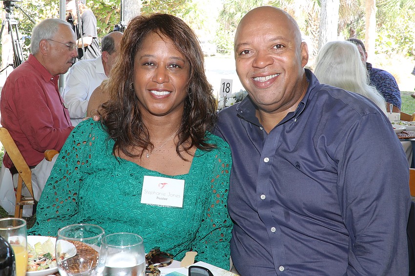 Stephanie and Gene Jones are all smiles as the programming begins.