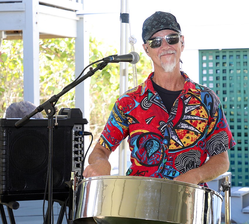 Guests entered the Hermitage Artist Retreat and were entertained during the cocktail hour by Venice's own Trinidude Tom Heiden.