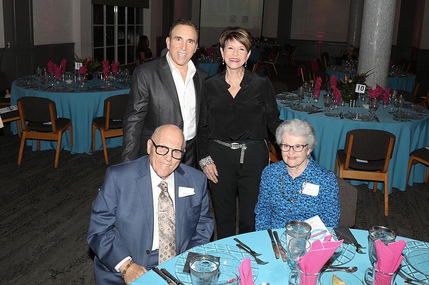 David Lipton and Isabel Becker dine with David's son, Brian, and Wendy Feinstein.