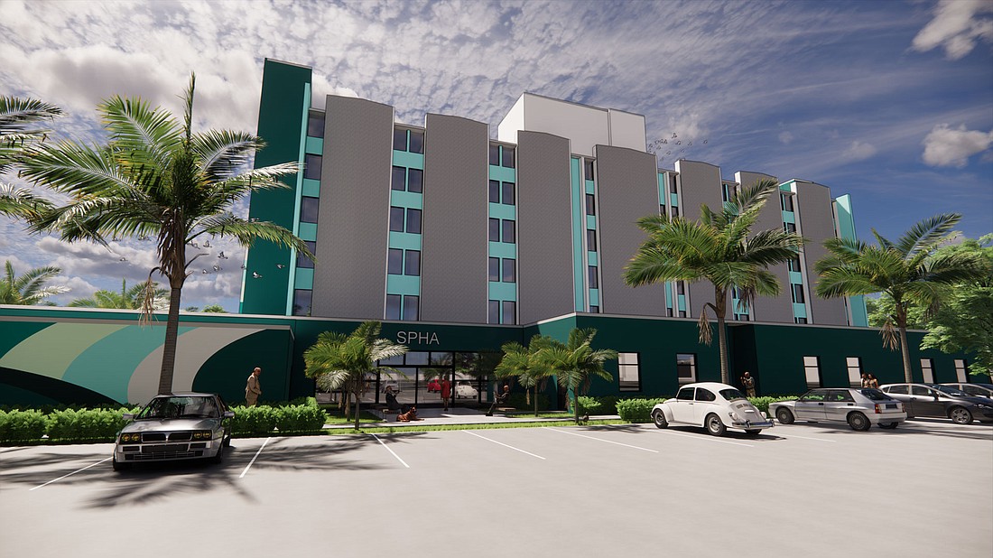 The six-story, 121,000-square-foot former Ed White Hospital will include 71 apartments for low-income seniors.