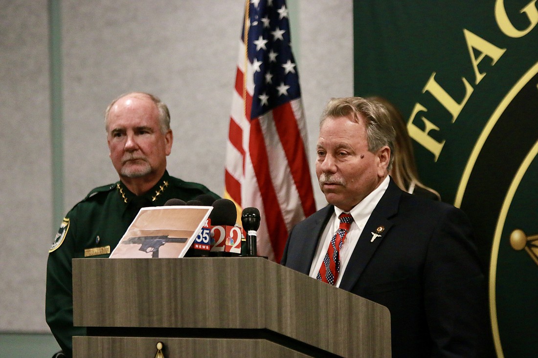 Flagler County Sheriff Rick Staly held a joint press conference with 7th Judicial District State Attorney R.J. Larizza to announce an arrest in the shooting death of 18-month-old Ja'liyah Allen. Photo by Sierra Williams