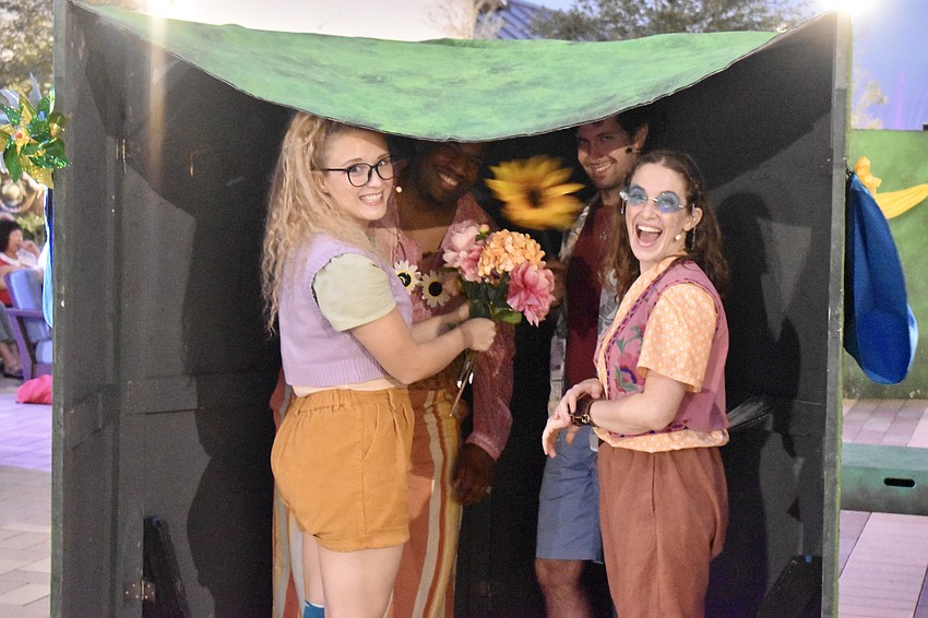 Brooke Turner, Rueben Wakefield, Jackson Purdy and Sharon Pearlman get ready to perform 