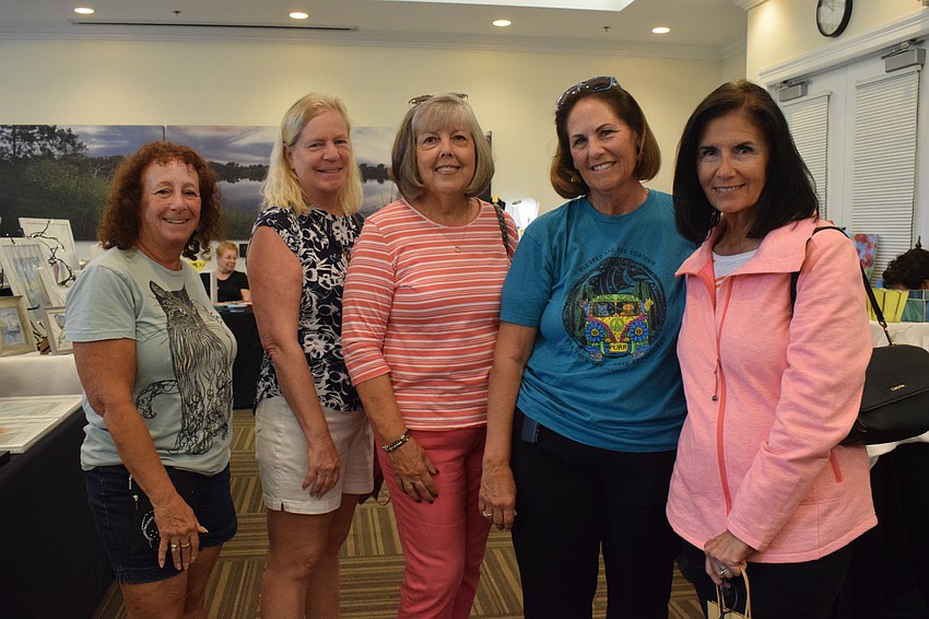 River Strand's Meryl McBride, Laurie Davis, Lois Smith, Sharol Leonard and Sandy Hill are amazed by the quality of crafts at the Creative Arts Association Fall Art Show and Sale.