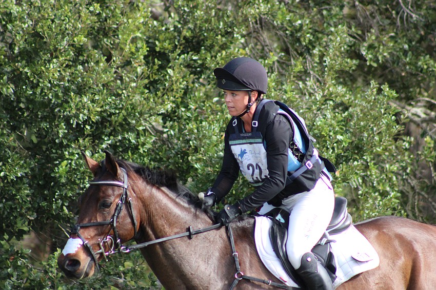 Vermont's Anna Loschiavo rides Fernhill Maverick during Saturday's cross country action at TerraNova Equestrian Center in Myakka.