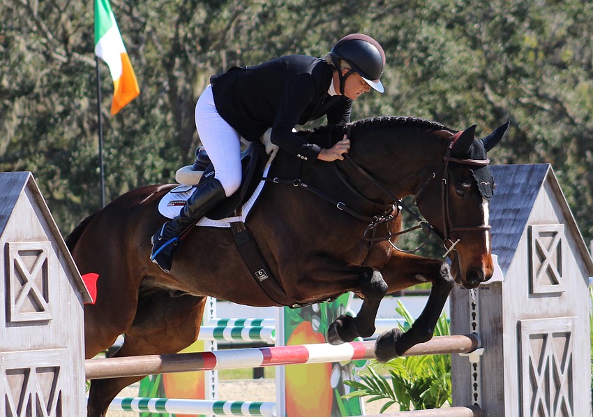 Ocala's Sara Kozumplik finished 15th after she finished show jumping aboard Rock Phantom at the TerraNova Equestrian Center.