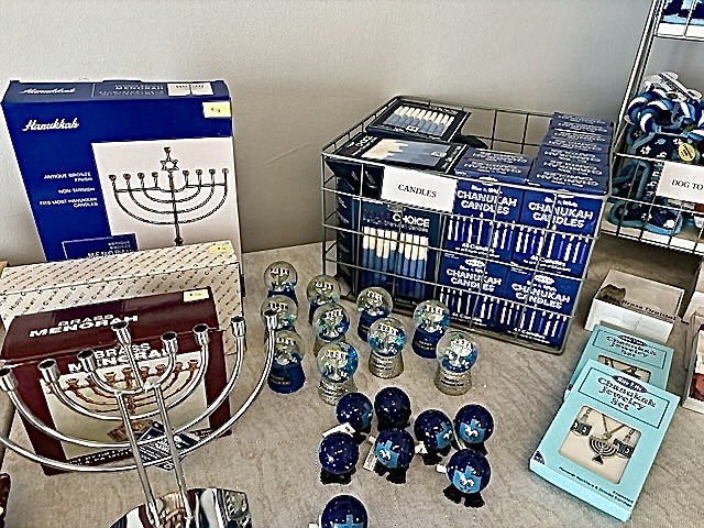 The Chabad Jewish Center of Palm Coast has opened its first annual pop-up shop for Hanukkah merchandise. Photo courtesy of Chabad office manager Lisa Laubenstein