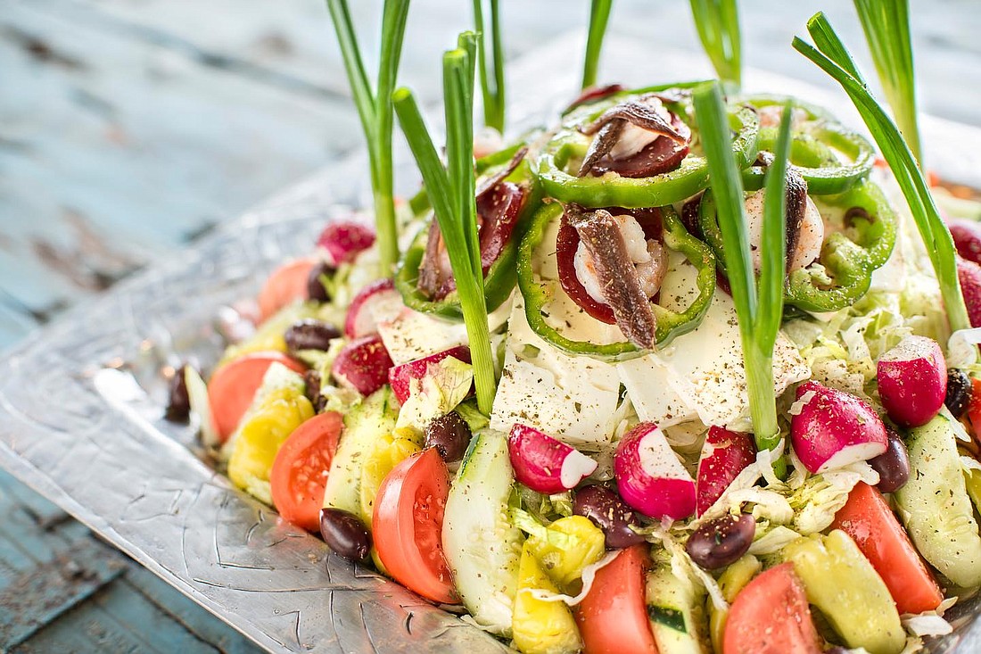 Louis Pappas' Greek salad is mega-mouthwatering.