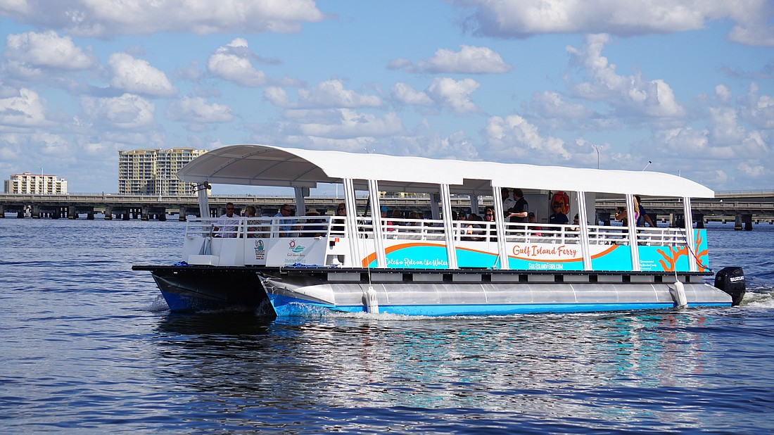 The Downtown Duchess takes passengers on its inaugural ride along the Manatee River.
