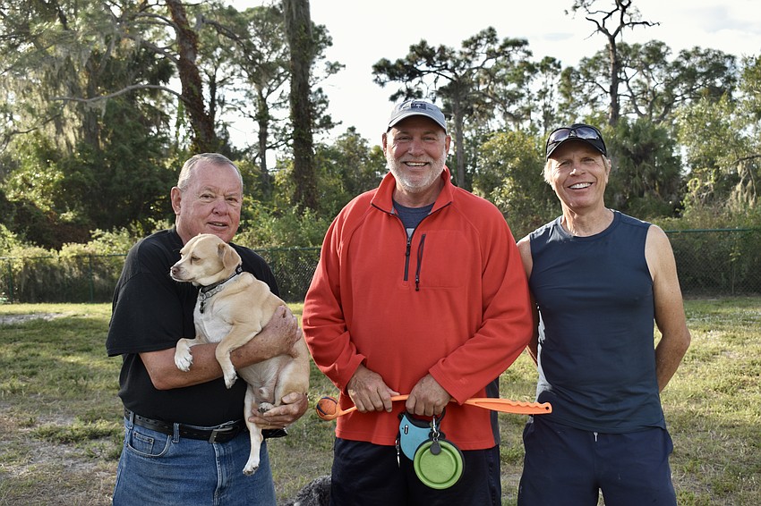 Darrel Jacobs, Buddy, Jim Fogo and Bud Hagy are part of the crew that meets at 9 a.m. daily.