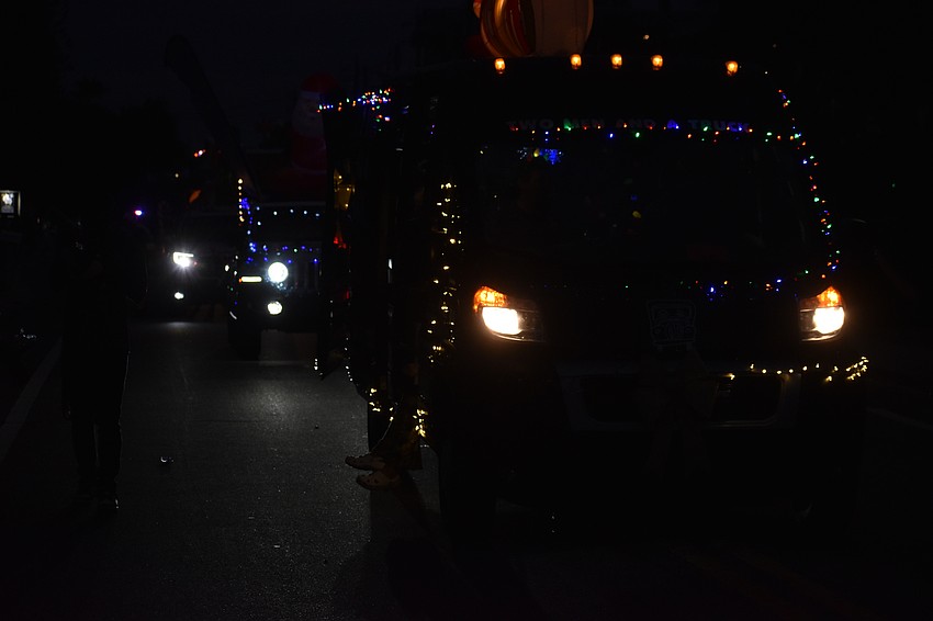 The parade makes its way down Beach Road.
