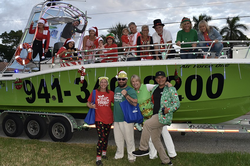 The crew of the Parasail Siesta and Air Force One float