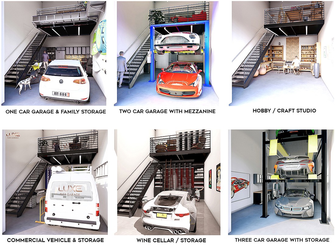 Some examples of how the Luxe Flex garages can be customized.