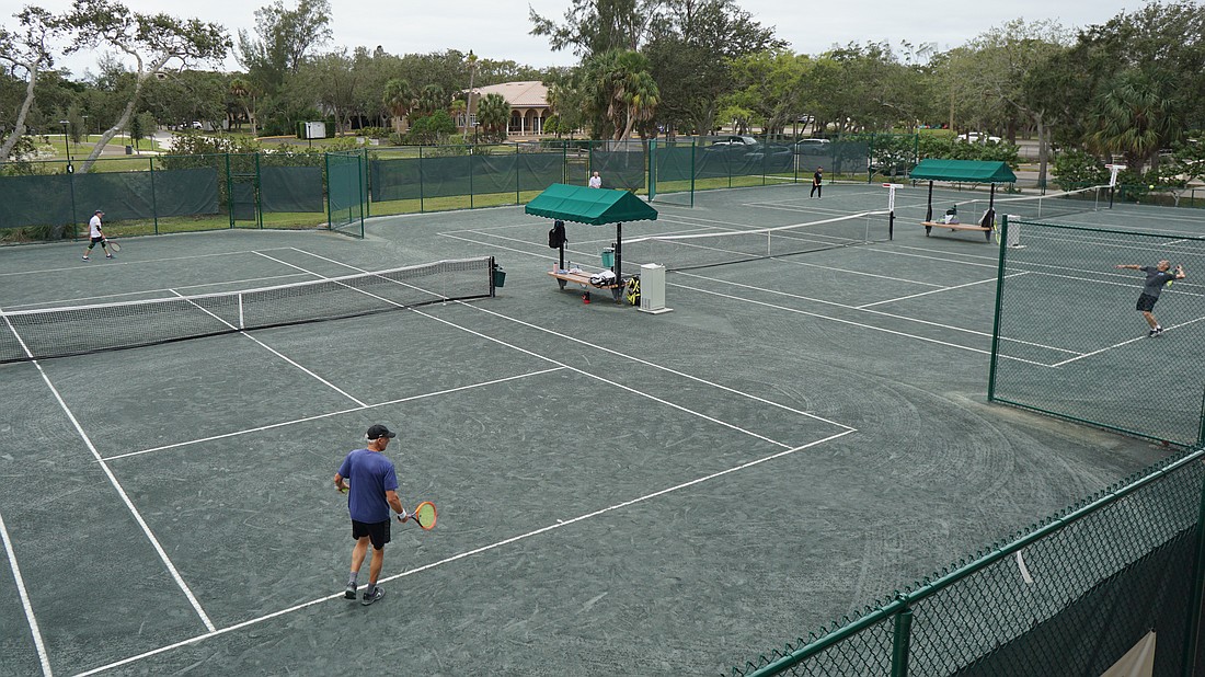All of the tennis center courts are being used for the tournament.