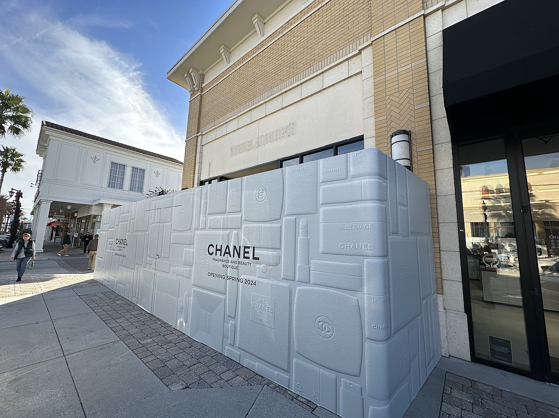 The construction walls are up for Chanel Fragrance and Beauty Boutique at St. Johns Town Center. at St. Johns Town Center. The store is taking the former Steve Madden space at 4790 River City Drive, No. 149.