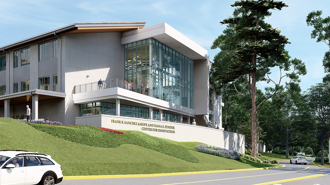 A rendering of the Frank R. Sanchez & Hope and Dana E. Fender Center for Innovation at The Bolles School.