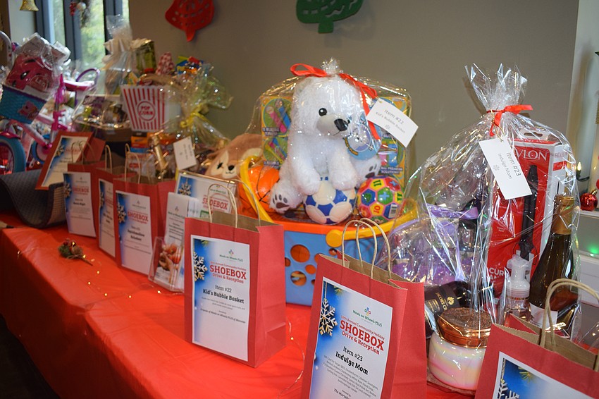 Dozens of items are available for a raffle.