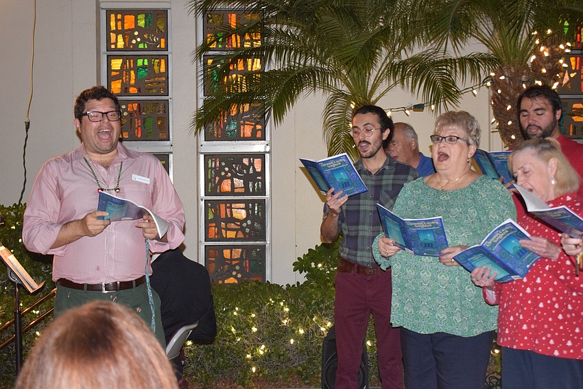 Michael Bodnyk leading Christmas Carols at St. Armands Key Lutheran Church
