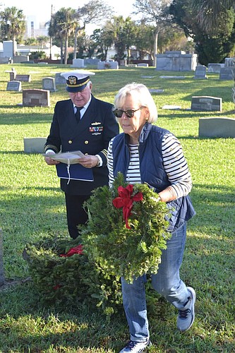 The Capt. James Ormond Chapter of the National Society of Daughters of the American Revolution will host a Wreaths Across America event on Saturday, Dec. 16, at Hillside Cemetery. Courtesy photo