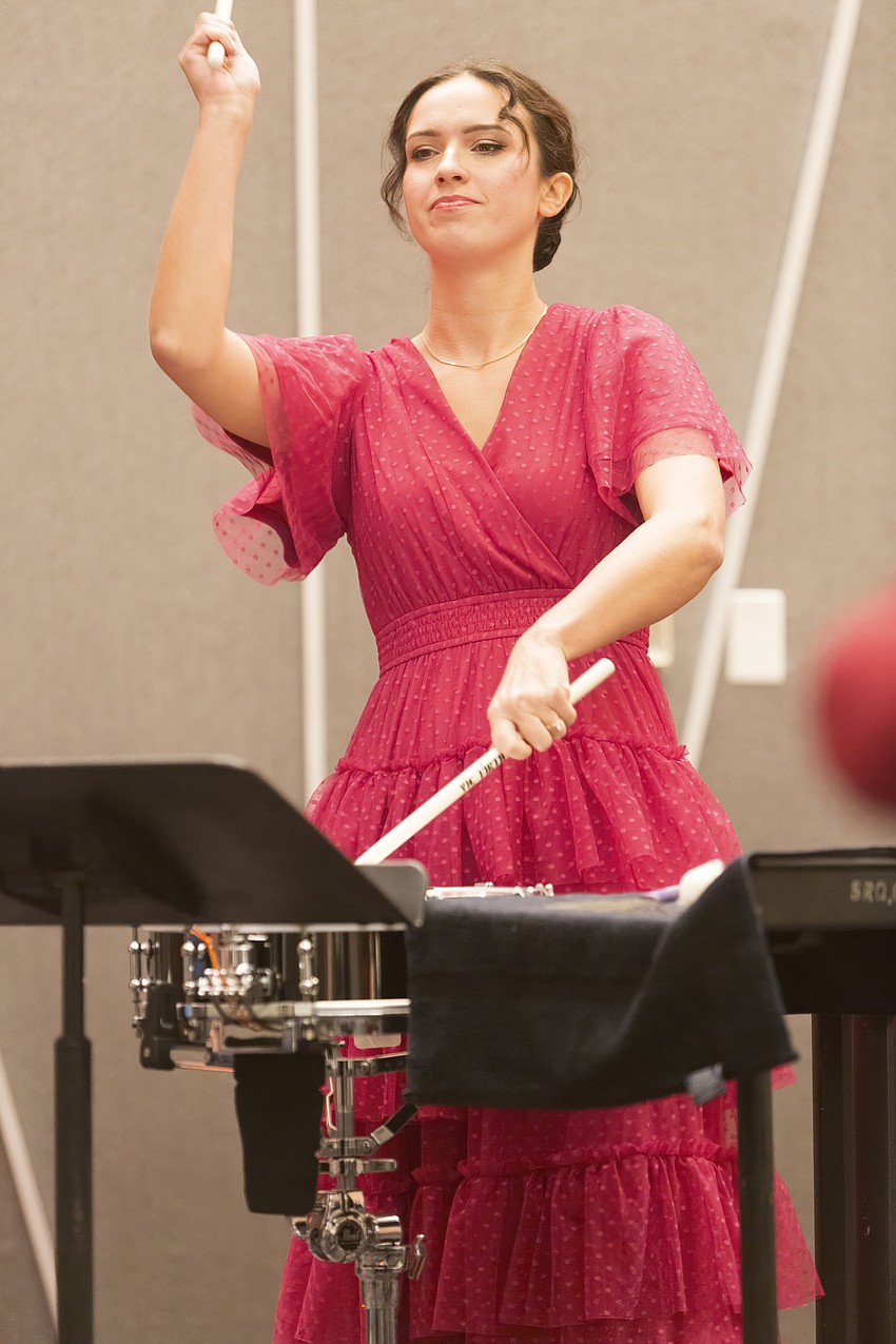 Marcelina Suchocka, principal percussion, plays a special performance for guests.