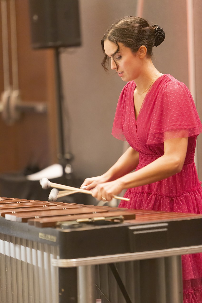 Marcelina Suchocka, Principal percussion, plays a special performance for guests.