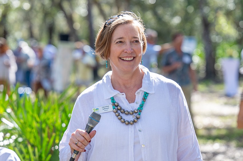 Conservation Foundation of the Gulf Coast President Christine Johnson welcomes attendees.