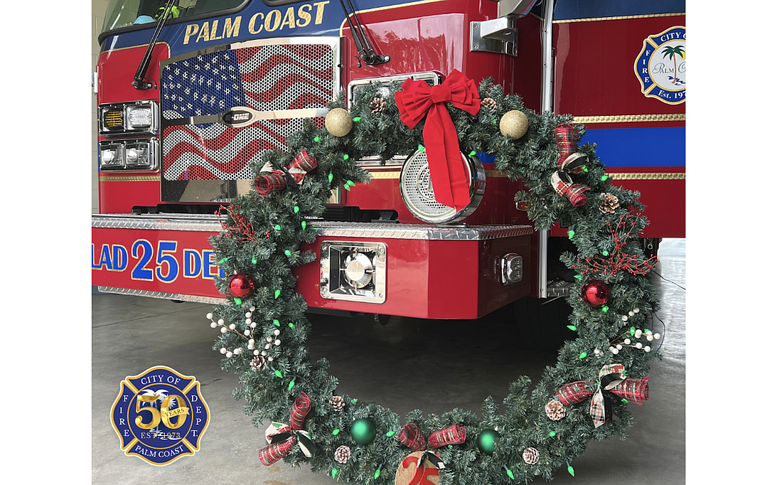 One of the wreaths as part of Project Green Wreath at PCFD. Image courtesy of the PCFD