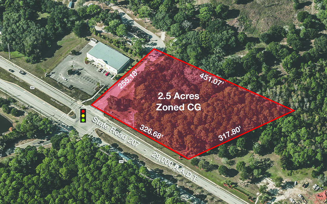 A Gate Express Carwash is planned on this 2.54-acre parcel at 1475 Florida 207 in St. Augustine. Ocala Herlong LLC of Jacksonville sold the land Nov. 30 to BFC Property Holdings LLC, the Gate Petroleum affiliate that buys land for the car washes.