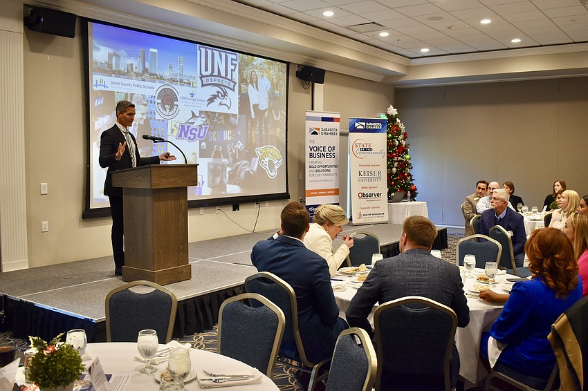 Superintendent Terry Connor addresses the attendees.