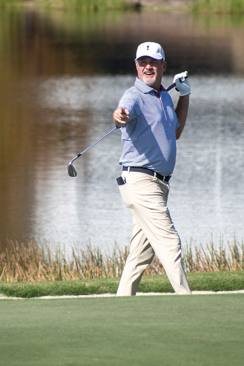 Jerry Kelly, shown playing in the World Champions Cup at The Concession in 2023, figures to be one of the favorites in the 2026 Senior PGA Championship.