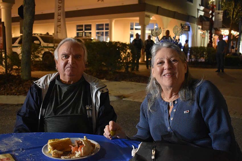 Maimon Levy and Alice Pasternack say the Chanukah on Main Street event gets bigger every year.