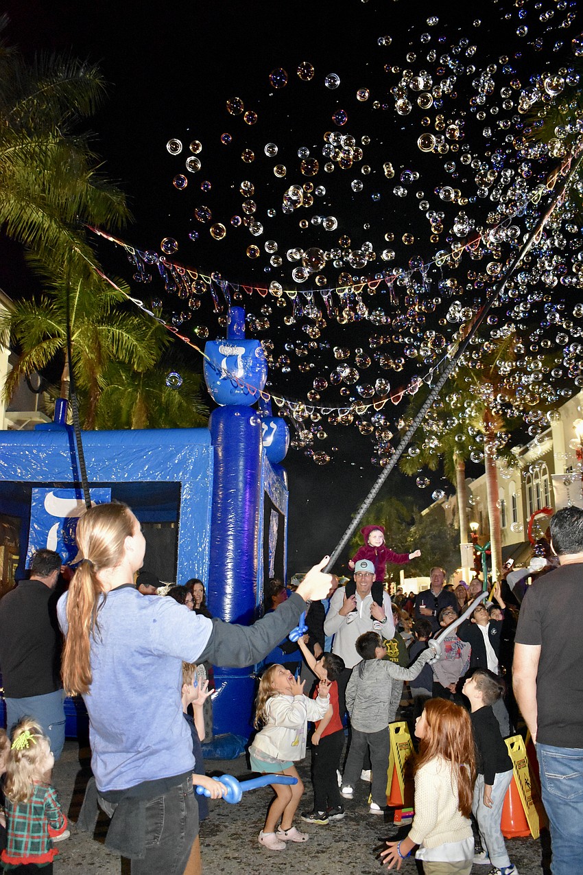 Blaise Ryndes waves his bubble wand. The Spheres Bubble Show was featured on 