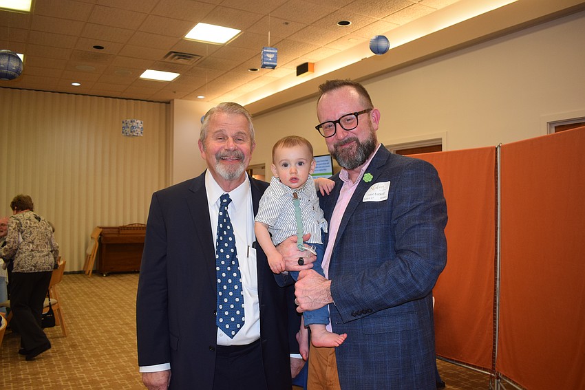 Rabbi Stephen Sniderman with Oliver and Isaac Lutkoff