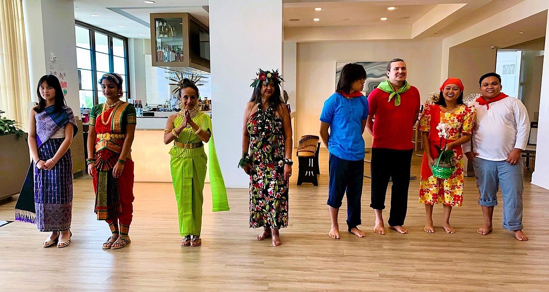 Hayleigh Vuong, Sriya Ashok, Marguerite Barnett, Imelda Pallen Berry, Francis and Malloy McCaffrey, Romal Boldadora and Aegean McCAffrey perform at the Asian Talent and Fashion Show.