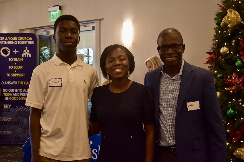 Brother Herbert Kwakya-Amoah and parents Rhoda and Daniel Amoah attend the event to watch Amy Kwakya-Amoah recieve the Youth Humanitarian of the Year award.