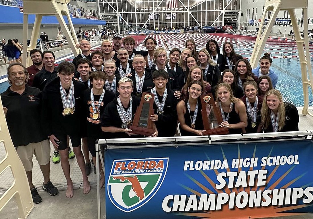 The Sarasota High boys team and the Riverview High girls team repeated as state swimming champions in November — Sarasota for the fourth-straight time and Riverview for the third-straight time.