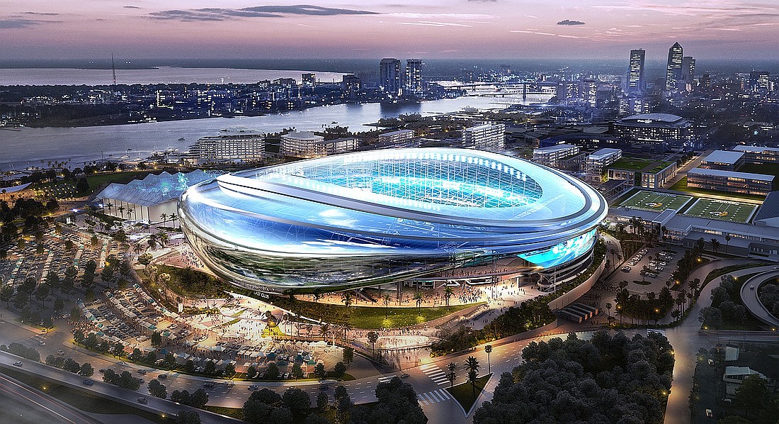 A rendering of the renovated "Stadium of the Future" for the Jacksonville Jaguars.