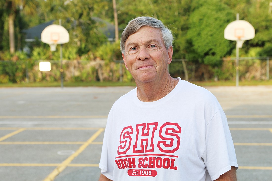 Pine Trail Elementary Coach James Vollinger may be retiring from teaching, but if anyone in town is looking for an "old PE teacher to work part-time this summer," he said, they should give him a call. Photo by Jarleene Almenas