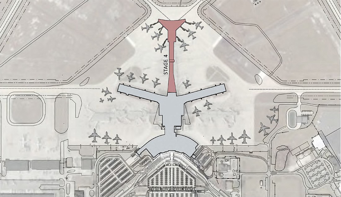 A site plan for Concourse B at Jacksonville International Airport.