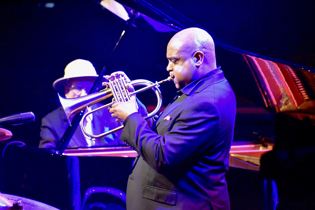 New York trumpet player and Sarasota Jazz Festival Music Director Terell Stafford performs March 17, 2023, at the Sarasota Jazz Festival.