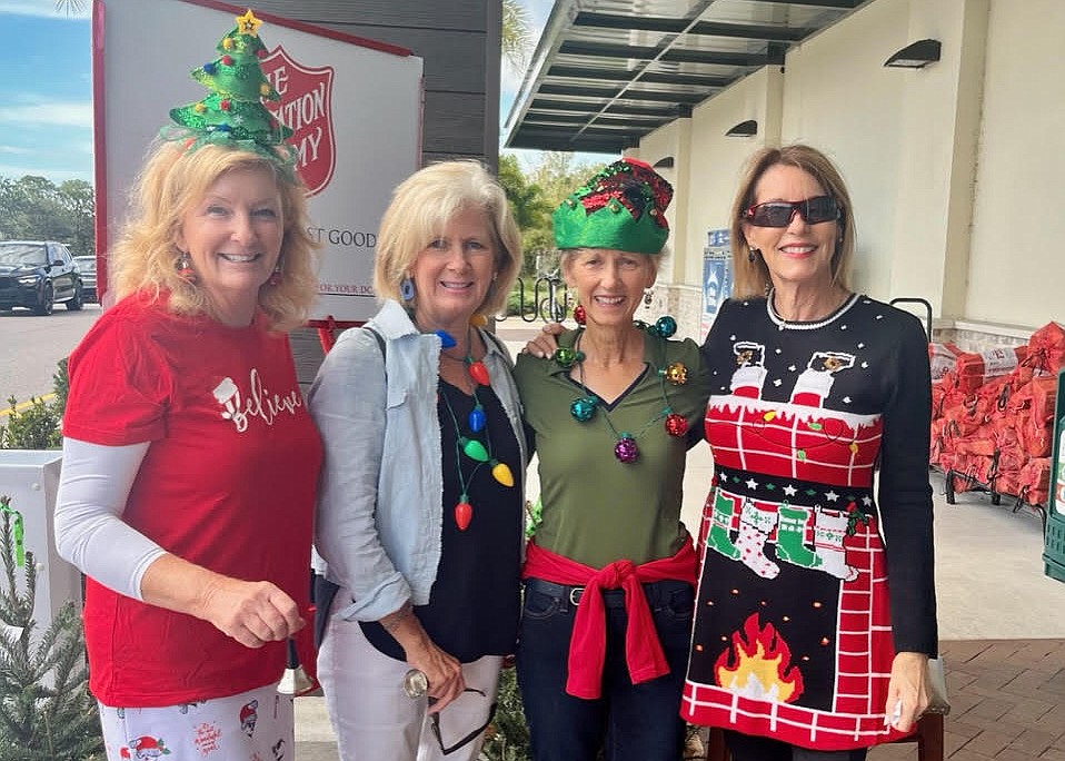 Loree Pogue, Midge Saint, Lori Zandi and Jane Imperiale were bell-ringers for the Salvation Army in Lakewood Ranch.