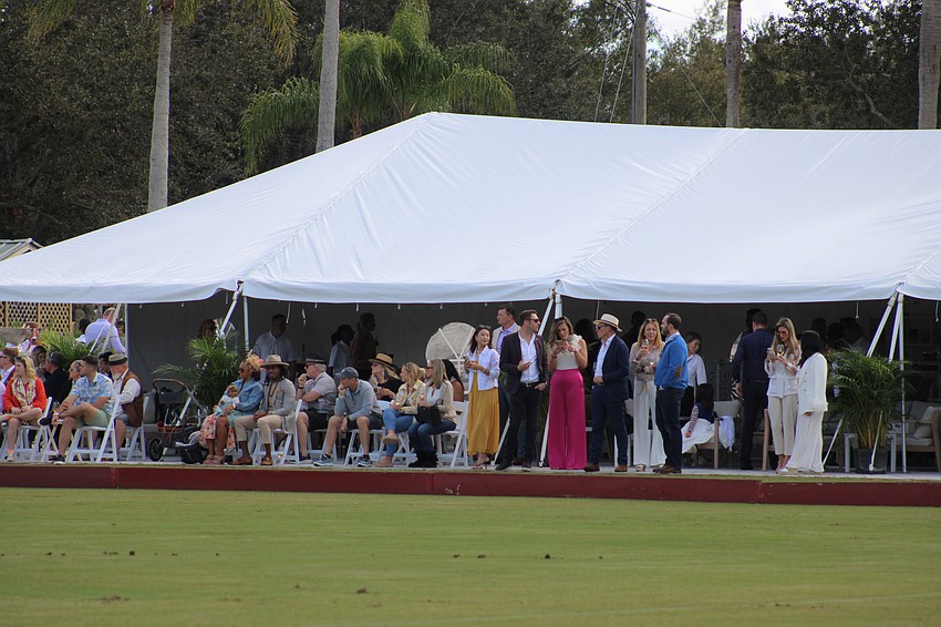 The VIP Champagne Lounge hosted by A Vine Affair made its debut at the Sarasota Polo Club at the season opener Dec. 31. It sits where the clubhouse, which burned last season, used to be. Judging from the crowd, it was a hit.