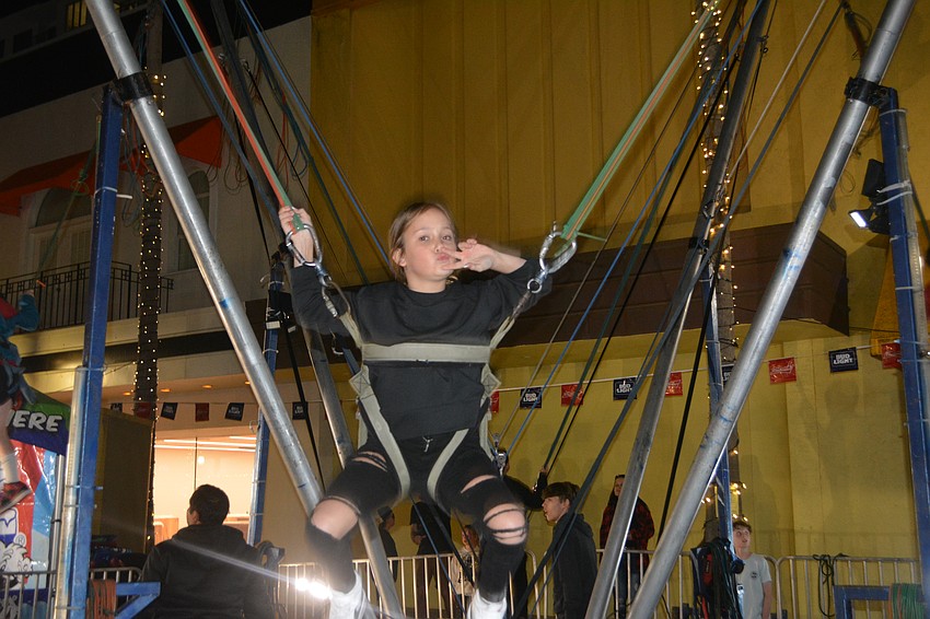 Zephyr Hills resident Emmalee Holtschulte bungees.