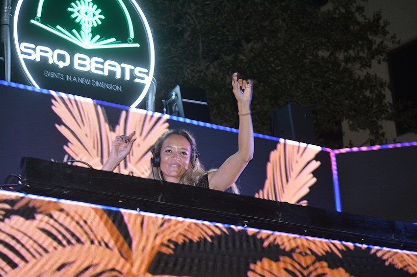 SRQ Beats gets the crowd moving on Main Street during the NYE block party.