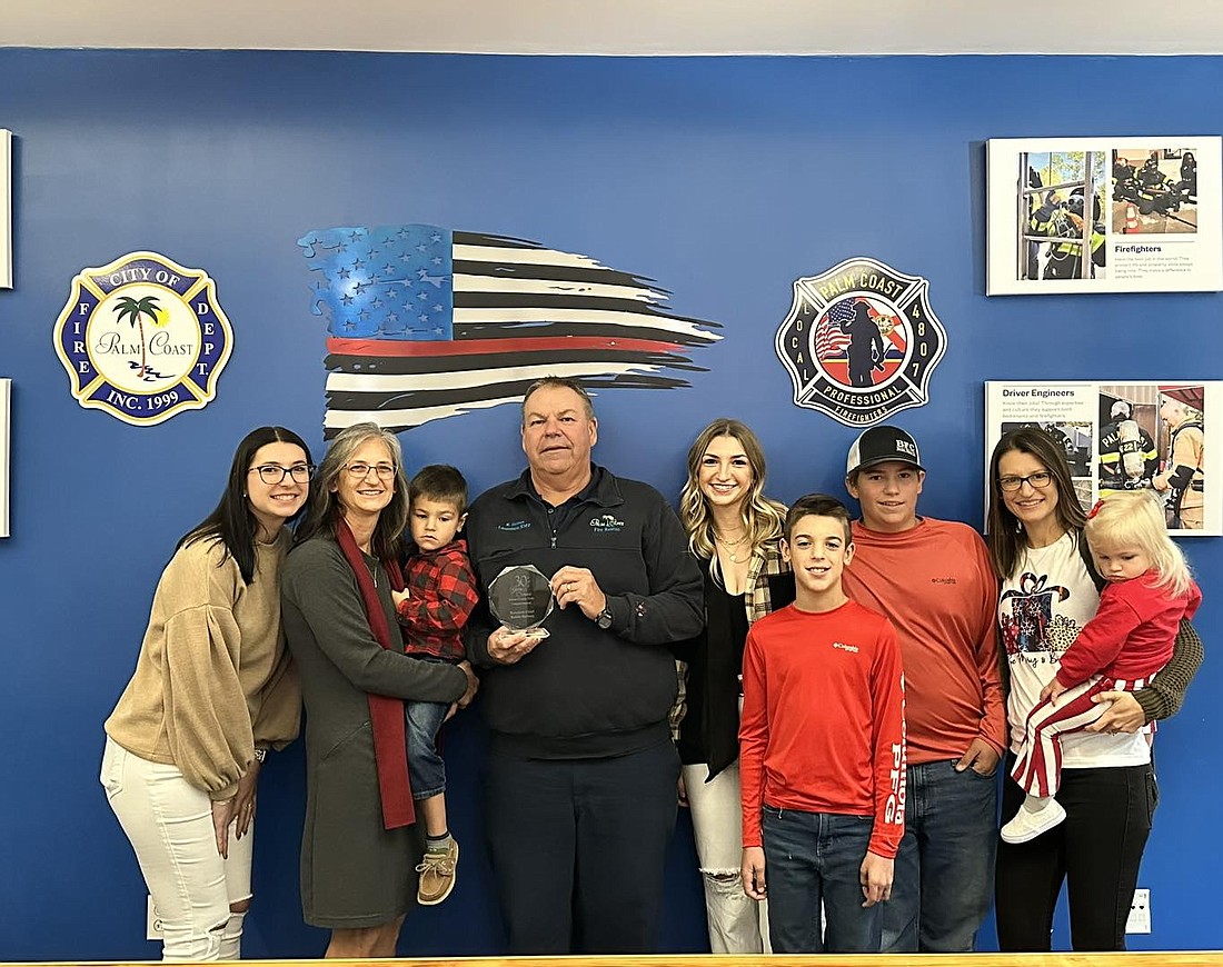 PCFD Battalion Chief Randy Holmes with his family. Photo courtesy of the city of Palm Coast