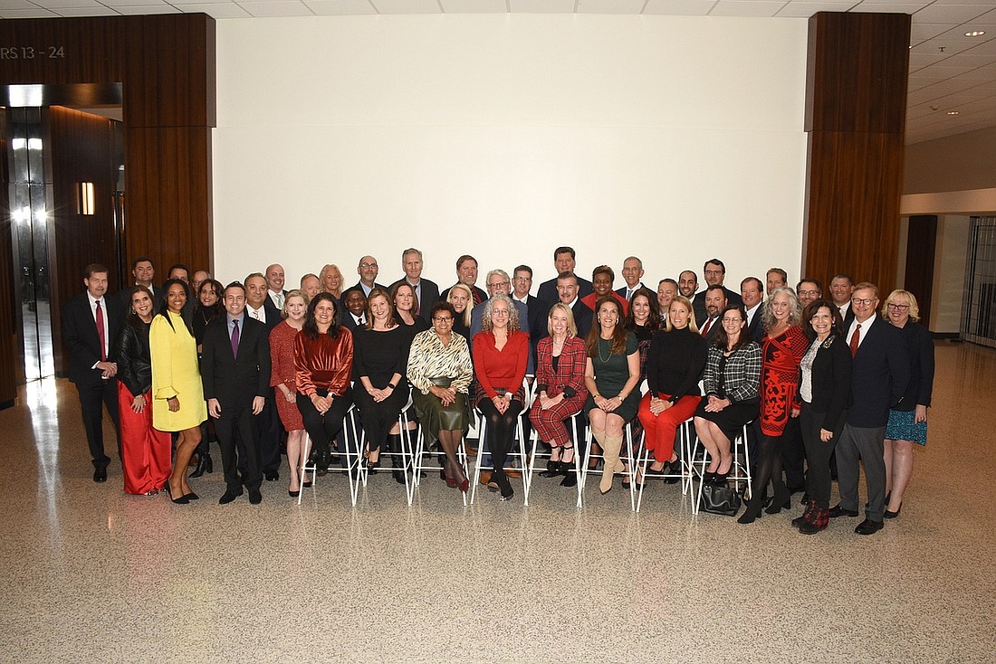 Northeast Florida judges gathered for a group photo at the annual Jacksonville Bar Association Bench and Bar Holiday Party on Dec. 14 in the Wells Fargo Center.