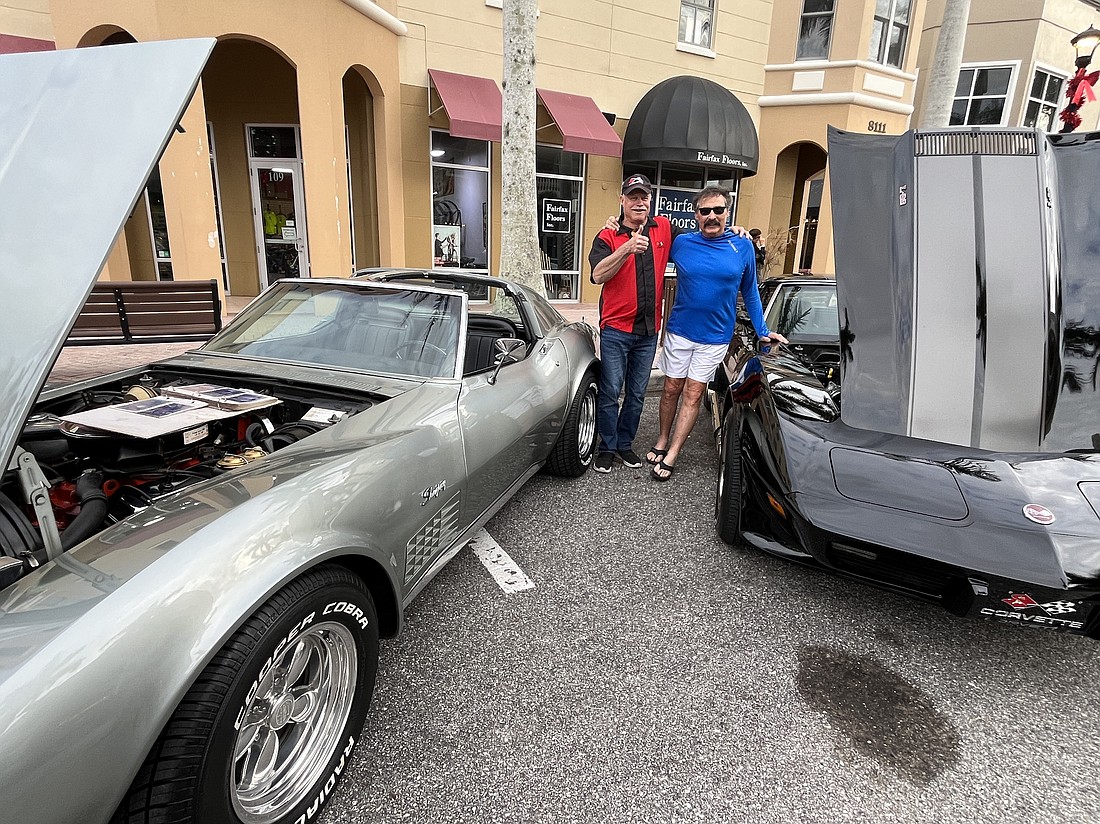 The Preserve at Tara's Bob Tyo and Gregg Gumta bring their Corvettes to the car show on Main Street at Lakewood Ranch.